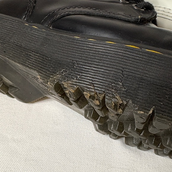 Dr. Martens Shiny Black Platform Combat Boots Sz 6 - Picture 13 of 13